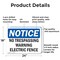 Signmission No Trespassing Warning Electric Fence OSHA Notice Sign, Aluminum, 24in W x 18in L, 2PK OS-2PACK-NS-A-1824-L-14996 - alternate 6
